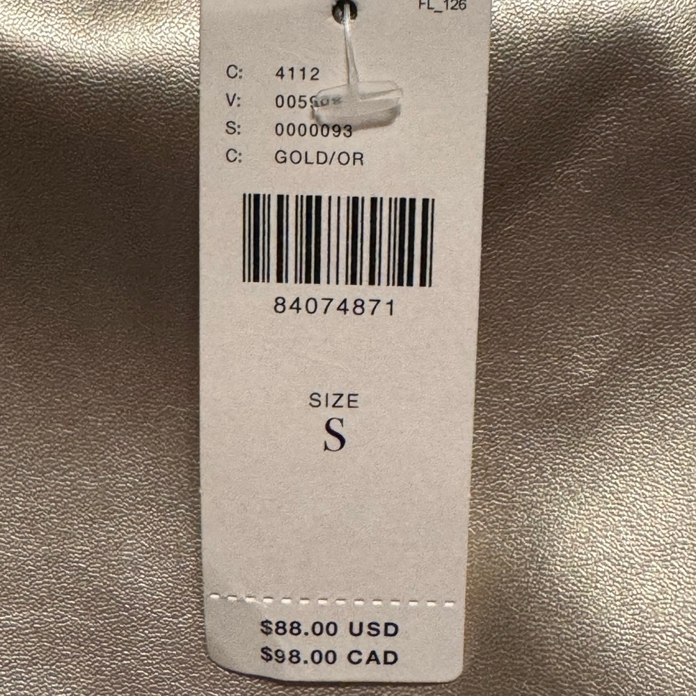 Anthropologie Porridge metallic Gold Short Sleeve Top - Picture 3 of 6